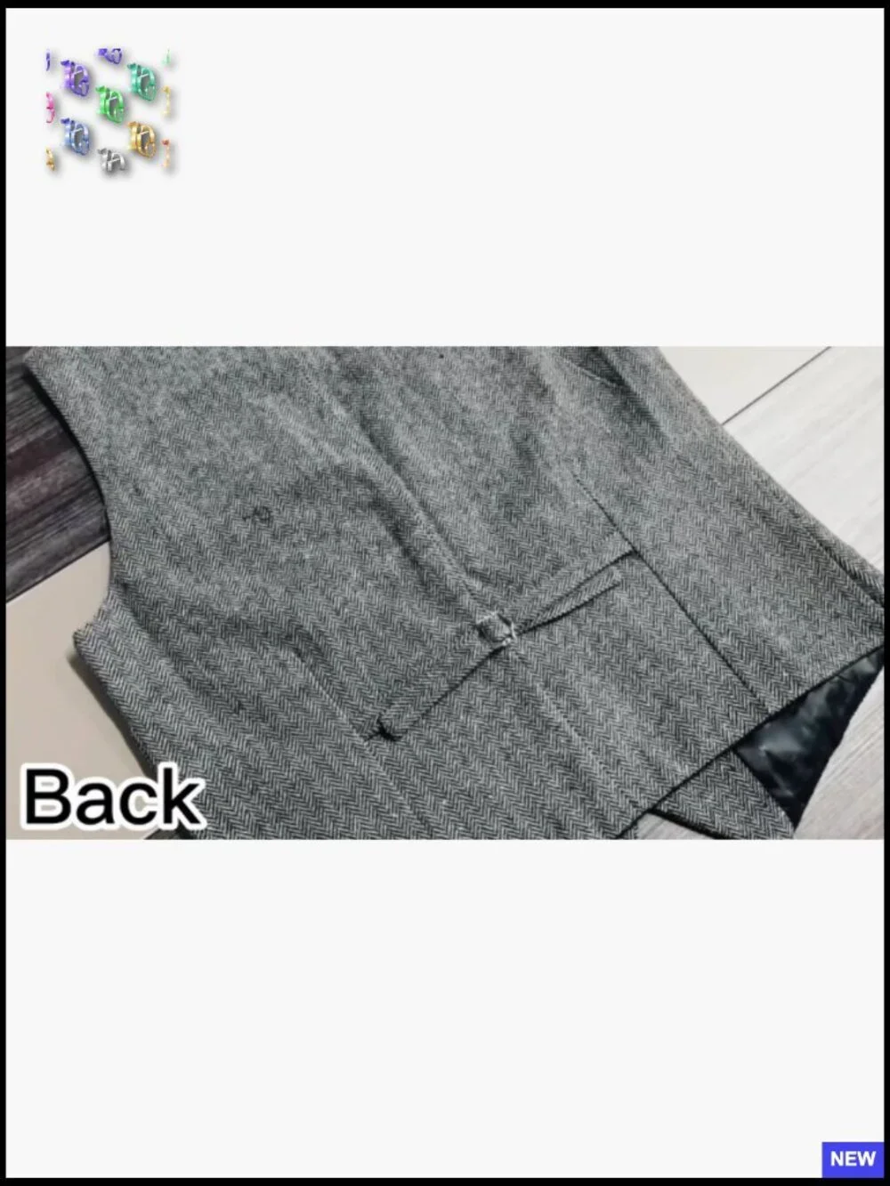 Slim Fit Wool Tweed Vest Herringbone Pattern Formal Business Waistcoat